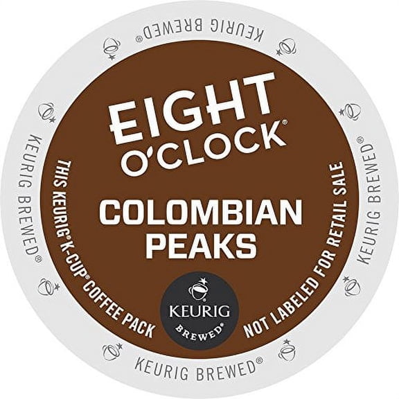 Eight O'Clock Coffee Colombian Peaks, Single-Serve Keurig K-Cup Pods, Medium Roast Coffee, 12 Count