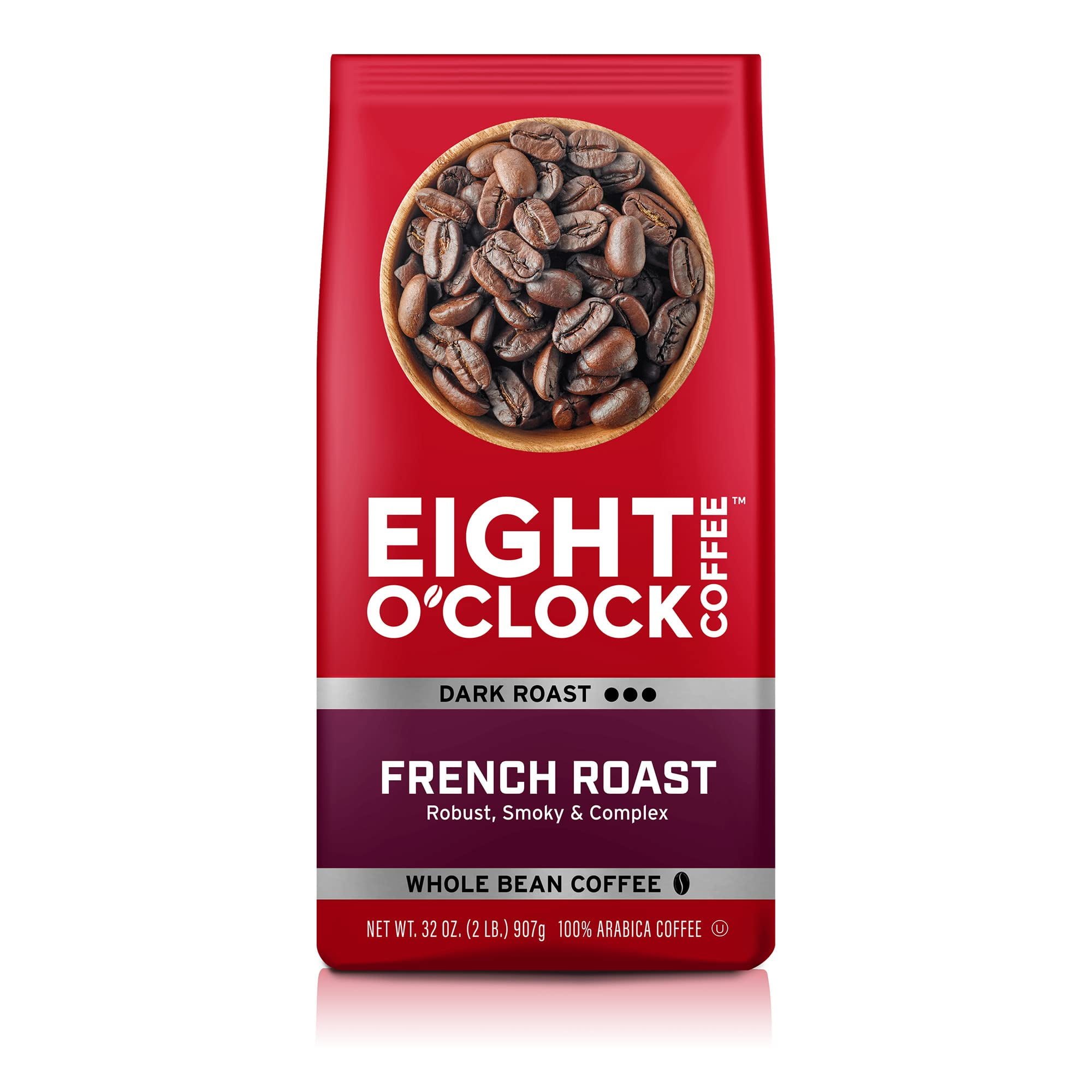Eight O,Clock Coffee Dark French Roast, Whole Bean Coffee, 100 Arabica