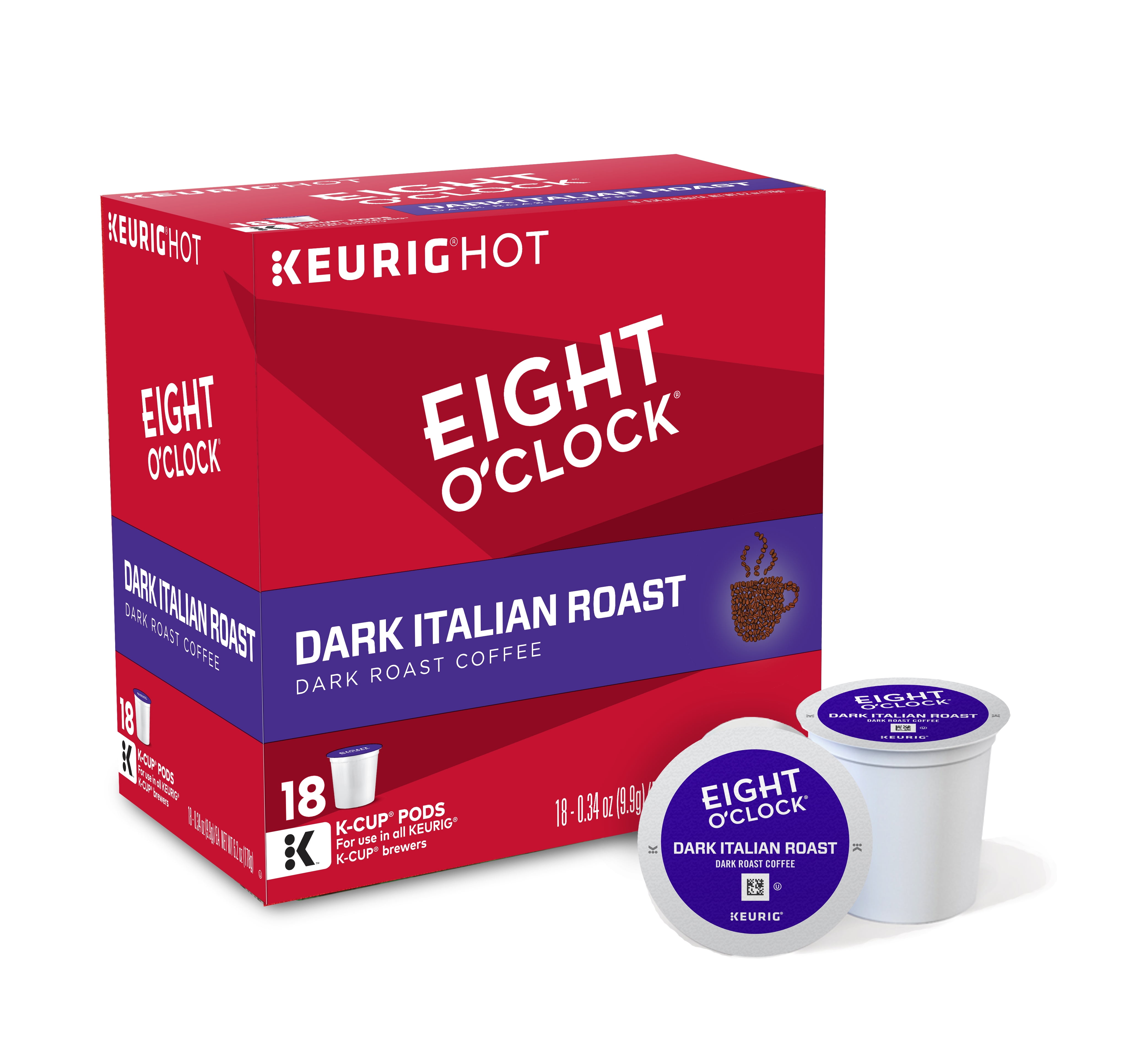 Eight O'Clock Coffee Dark Italian Roast Keurig Single-Serve K-Cup Pods ...