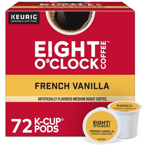 Eight O'Clock Coffee French Vanilla, Single-Serve Coffee K-Cup Pods, Medium Roast, 72 Count