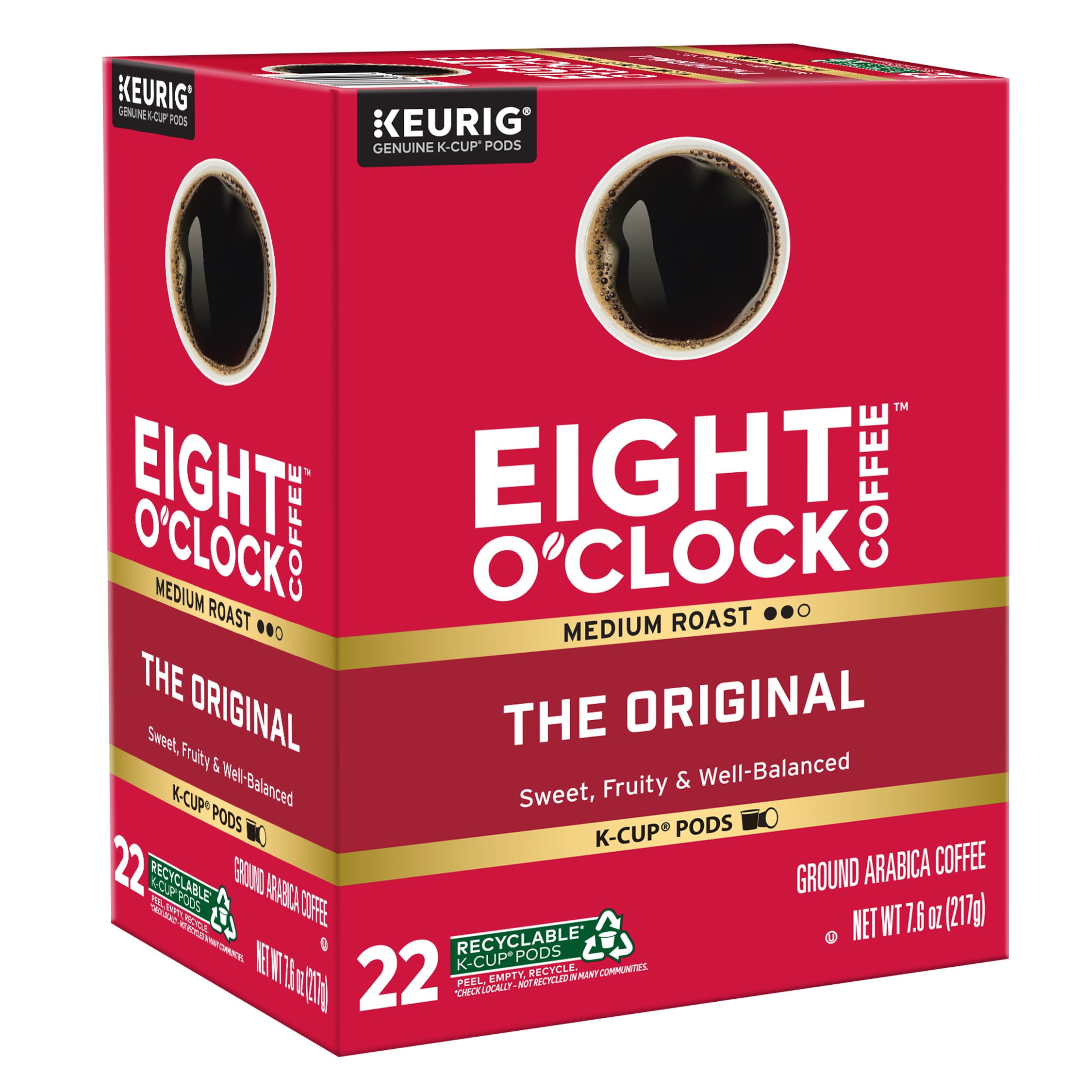 Eight O'Clock Original, Medium Roast Coffee, Keurig K-Cup Single Serve ...