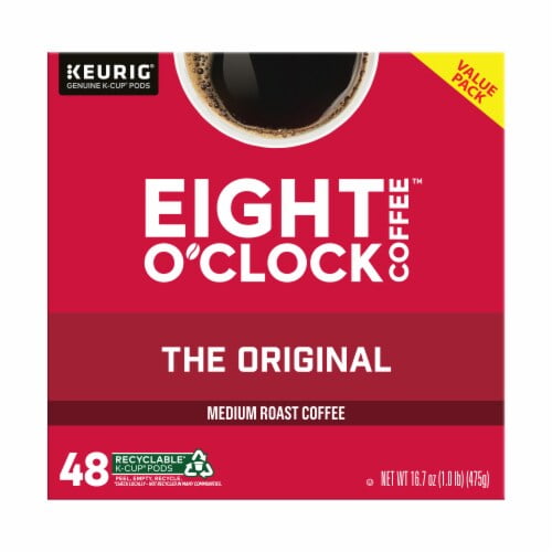Eight O Clock, The Original, Single-Serve Keurig K-Cup Pods, Medium Roast Coffee, 48 Count (2 Boxes of 24 Pods)