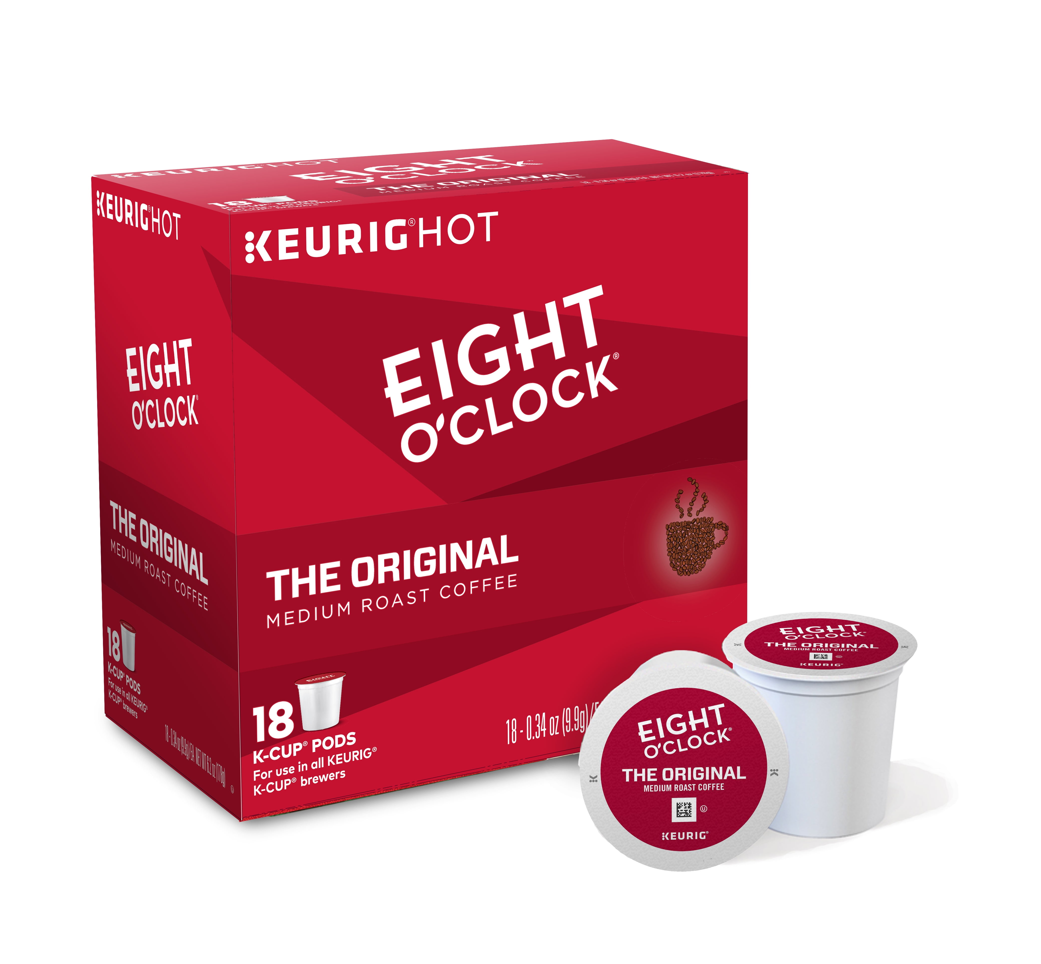Eight O'Clock Coffee The Original Keurig Single-Serve K-Cup Pods, Medium Roast Coffee, 18 Count