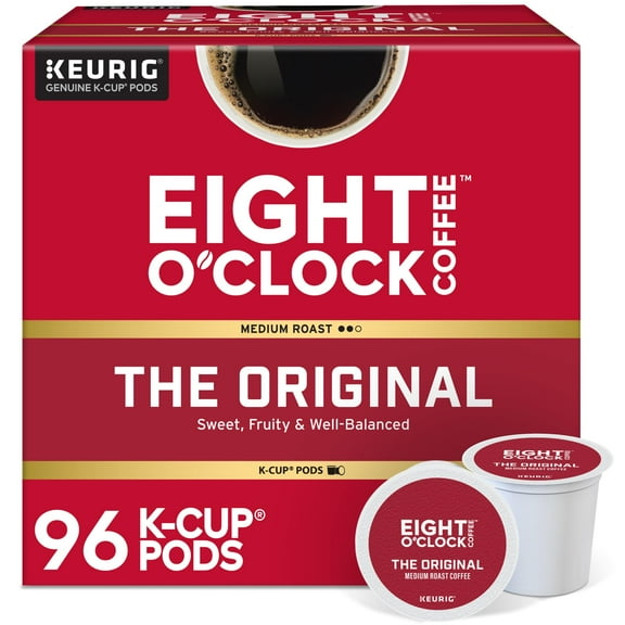 Eight O'Clock Coffee The Original, Single-Serve Keurig K-Cup Pods, Medium Roast Coffee Pods, 96 Count