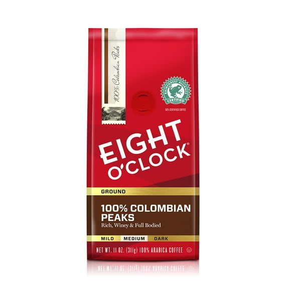 Eight O,Clock Colombian Peaks Ground Coffee, 11-Ounce Bags (Pack Of 4)