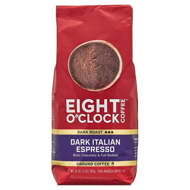 Eight O'Clock, Dark Italian Espresso, Dark Roast Ground Coffee, 32 oz, Bag