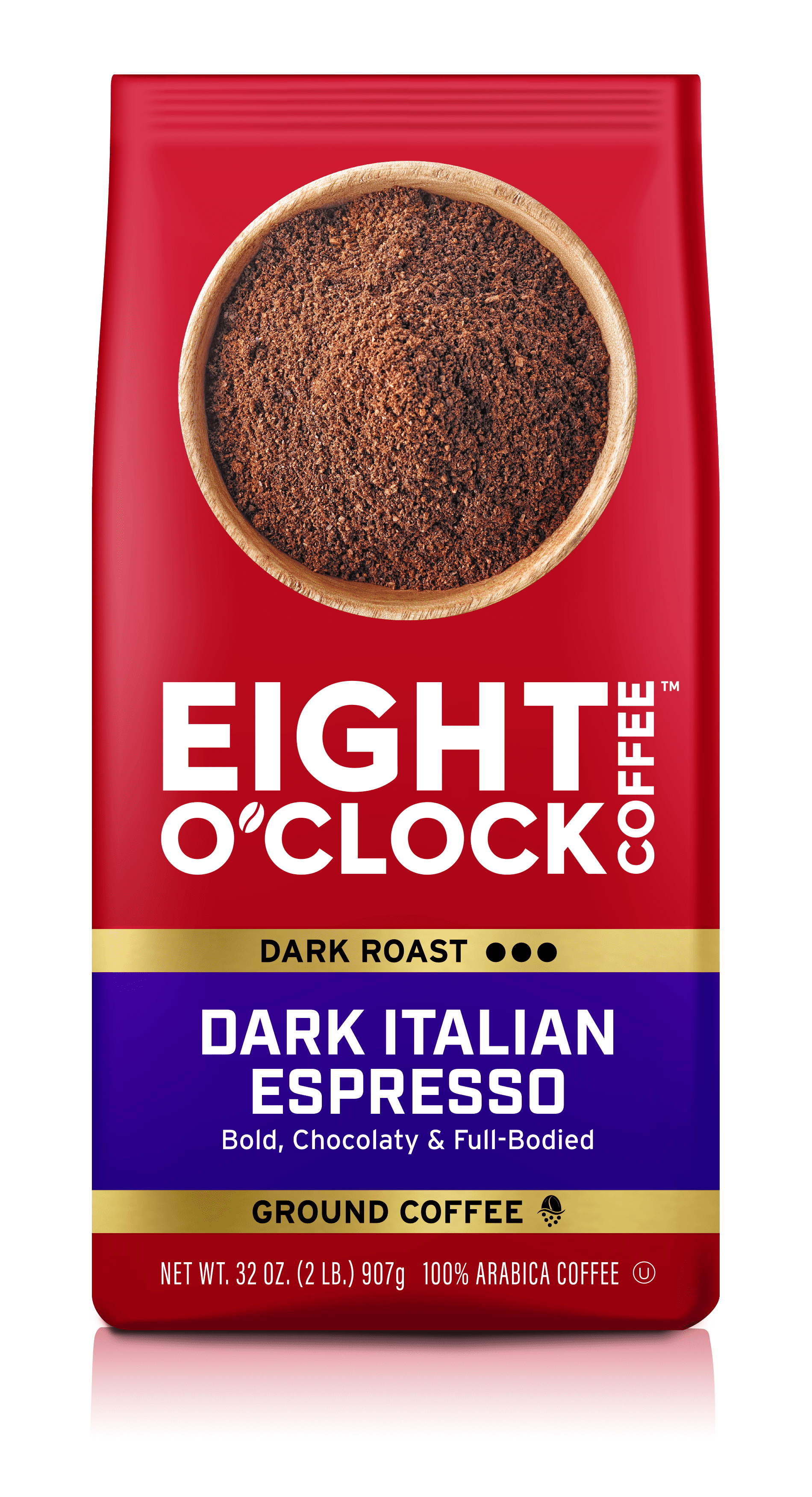 Eight O'Clock Dark Italian Espresso, Dark Roast Ground Coffee, 32 oz bag