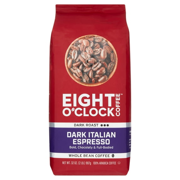 Eight O'Clock Dark Italian Espresso Whole Bean Coffee, 32 oz