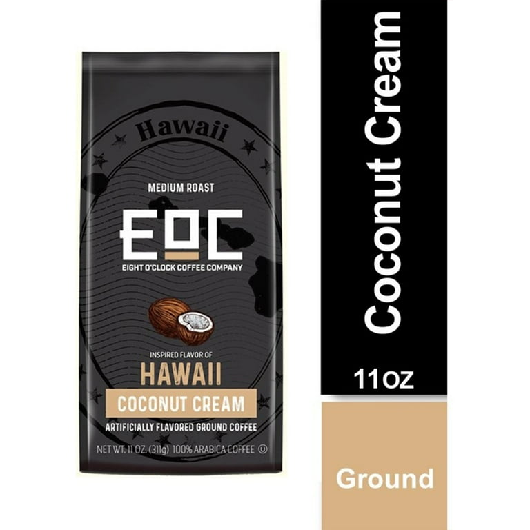 Eight O'Clock Coconut Roasted Hawaii Cream Ground Coffee, 11 Oz