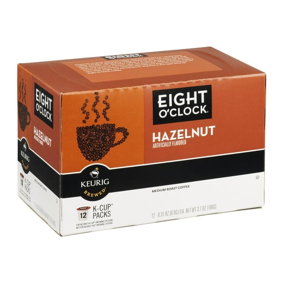 Eight O,Clock Keurig Brewed Coffee Hazelnut Medium Roast - 24 K Cups.