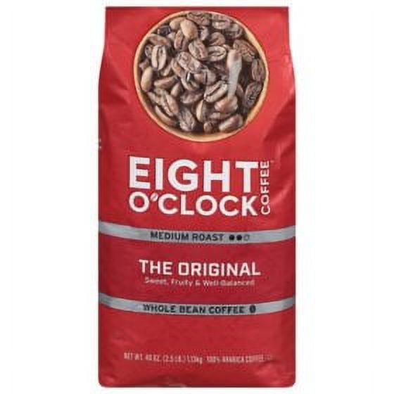 Eight O'Clock Medium Roast Whole Bean Coffee, The Original, 40 oz..pack of 2