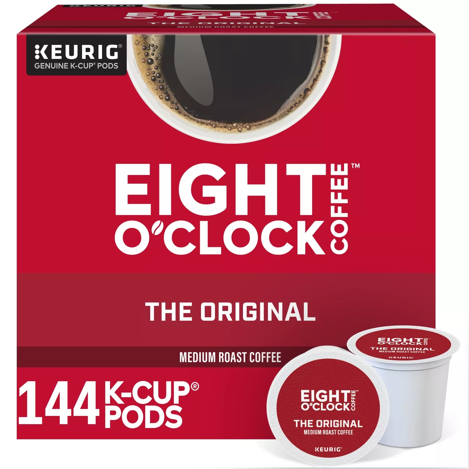 Eight O Clock, The Original, 144 K-Cup Pods, Medium Roast Coffee (6 Boxes of 24 Pods)