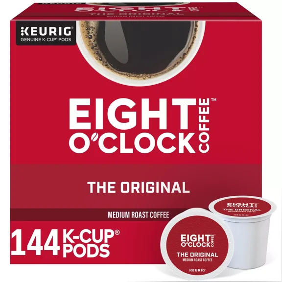 Eight O Clock, The Original, 144 K-Cup Pods, Medium Roast Coffee (6 Boxes of 24 Pods)