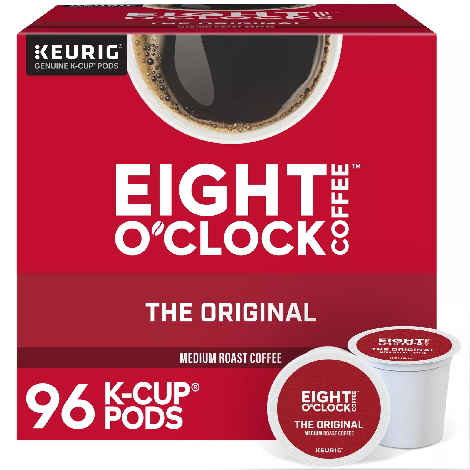 Eight O Clock, The Original, Single-Serve Keurig K-Cup Pods, Medium Roast Coffee, 96 Count (4 Boxes of 24 Pods)