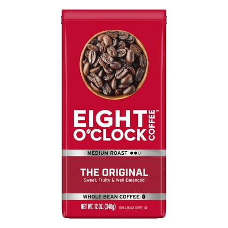 Eight O'Clock Coffee Medium Roast Whole Bean The Original Coffee 12 oz