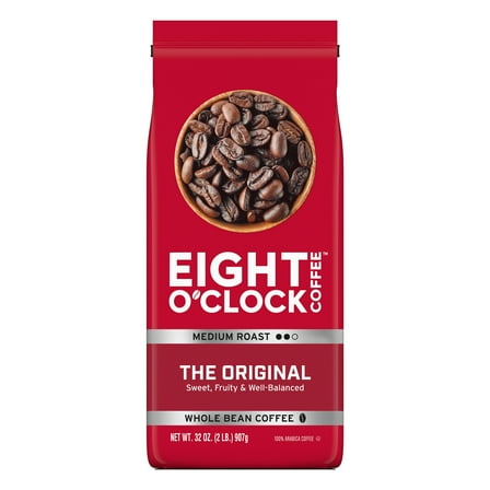 Eight O'Clock Coffee Medium Roast Whole Bean The Original Coffee 32 oz