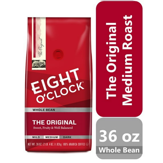 Eight O'Clock The Original Medium Roast Whole Bean Coffee, 36 oz Bag