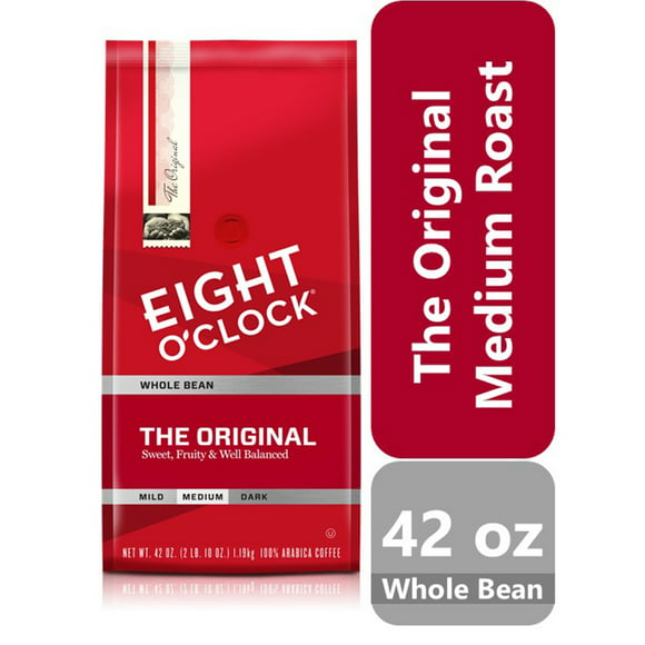Eight O'Clock The Original Medium Roast Whole Bean Coffee, 42 oz Bag