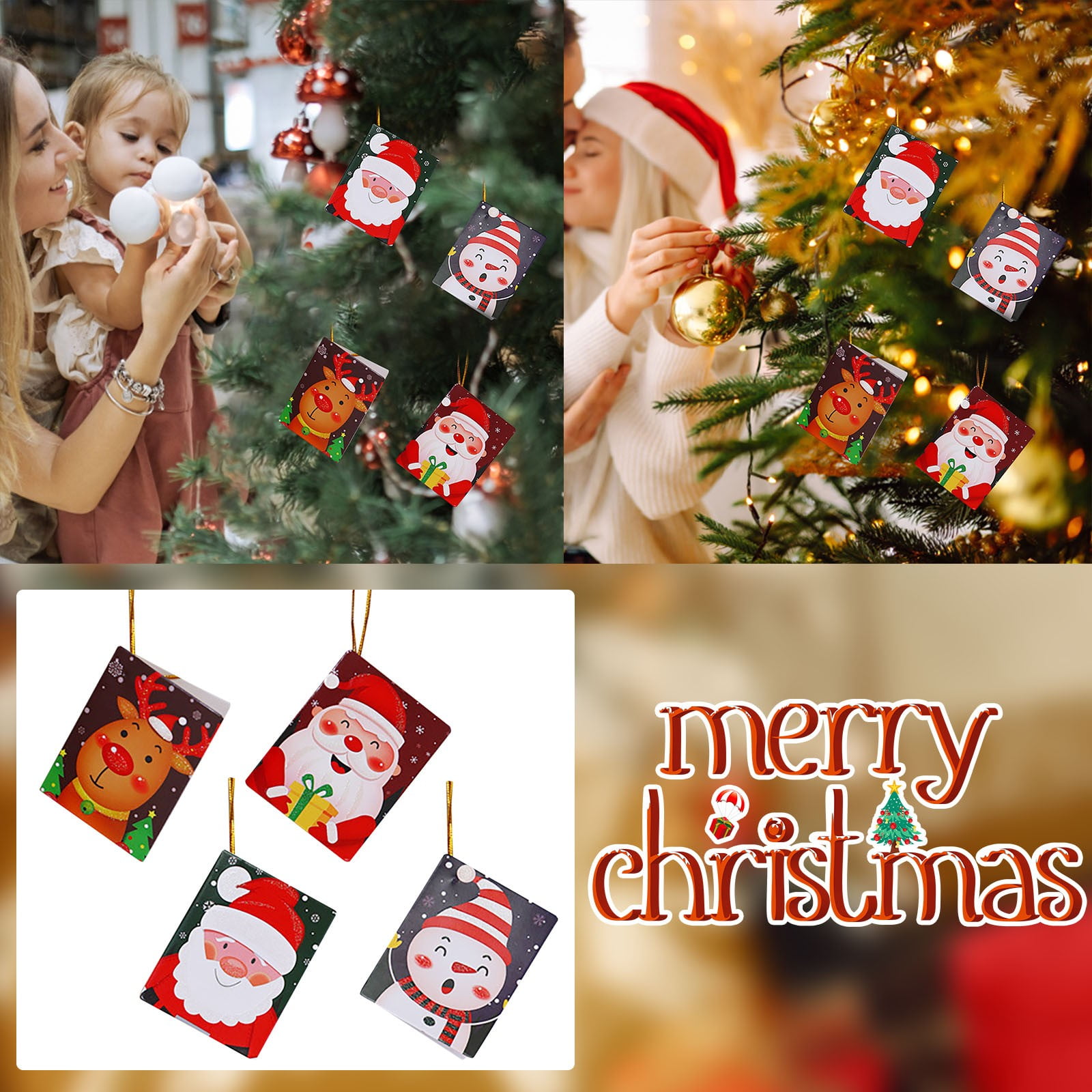 Eight Pack Pendant Paper Christmas Ornaments Ornament Christmas Tree