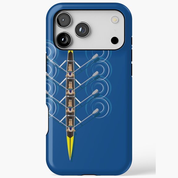 Eight Person Rowing Shell Oar Water Sport Team Gift iPhone Case 11 to 17 Pro Max