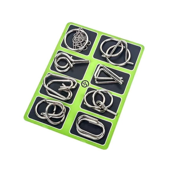 Eight Piece Unlocking Buckle Set Educational Metal Intelligence Toy Complete Nine Link Puzzle Game