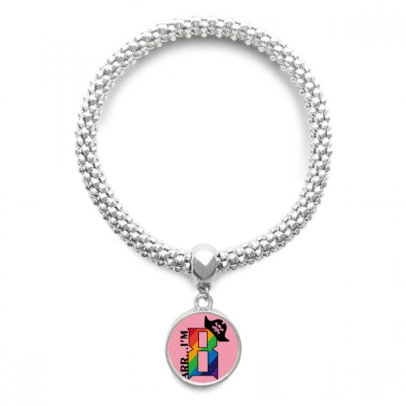 Eight Rainbow Pirate Hat Art Deco Fashion Sliver Bracelet Pendant Jewelry Chain Adjustable Bangle