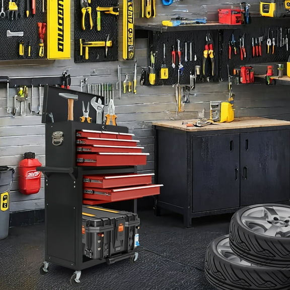 8‑Drawer Rolling Tool Chest – Detachable Tool Box, Lockable Steel Cabinet with Wheels, Heavy‑Duty Garage & Workshop Storage Organizer