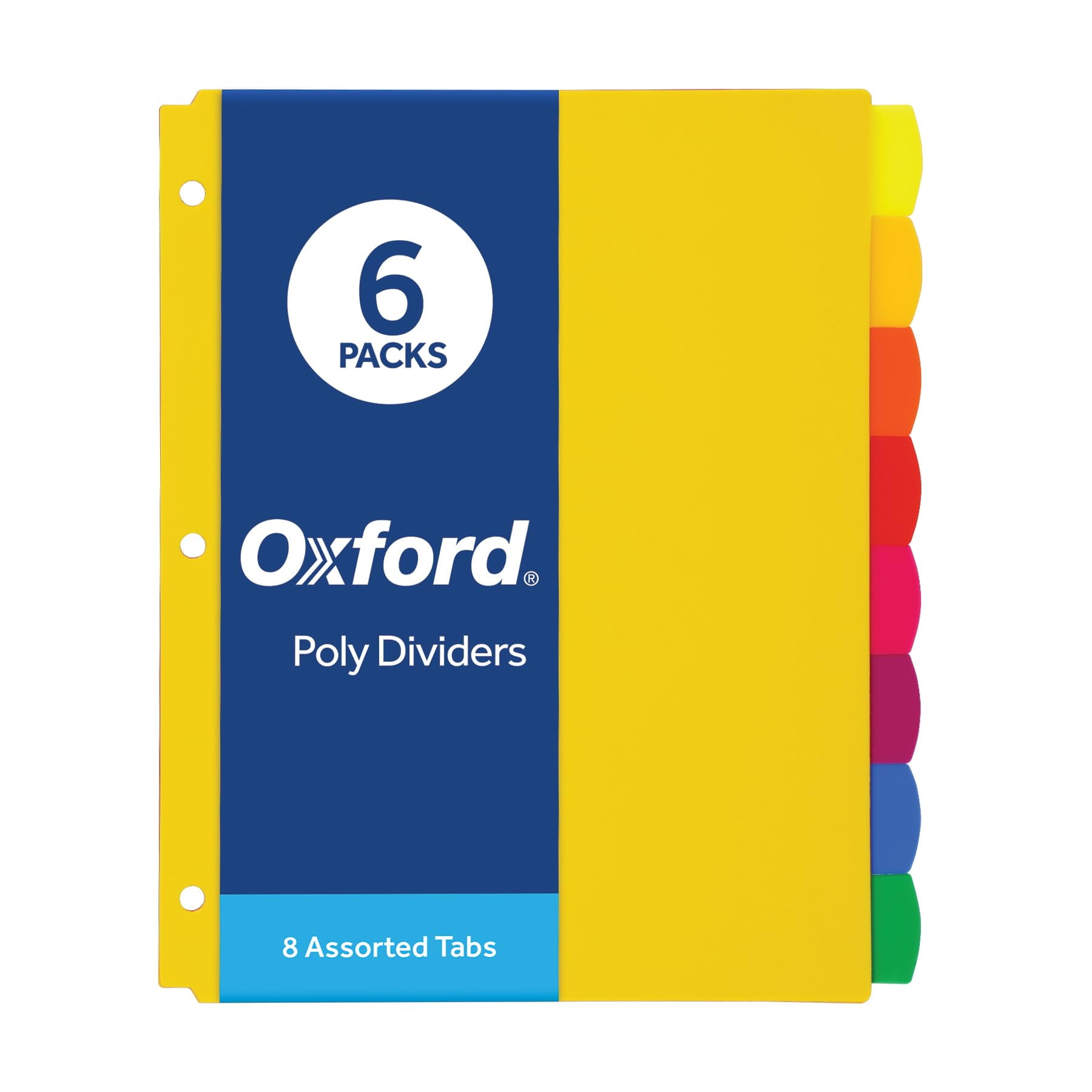 V-Opitos 5-Tab Index Dividers With Pockets, 3-Hole Punched - 3 Sets (15 Total), Multicolor Plastic For Binders, School & Office - View #12