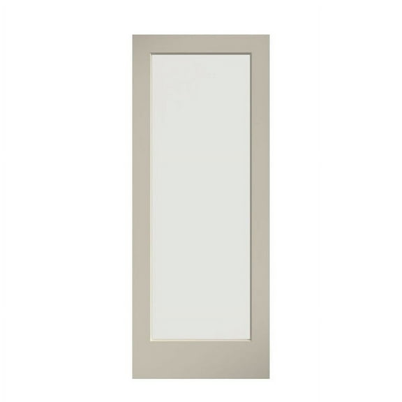 EightDoors 80" x 24" 1-Lite French Clear Glass White Prefinished Solid Wood Core Door