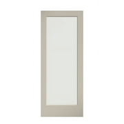 EightDoors 80" x 24" 1-Lite French Clear Glass White Prefinished Solid Wood Core Door