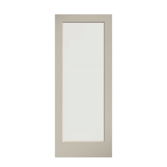 EightDoors 80" x 24" 1-Lite French Clear Glass White Prefinished Solid Wood Core Door