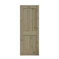thumbnail image 1 of EightDoors 80" x 24" 2 Panel V-Grooved Arch Top Knotty Pine Unfinished Solid Wood Core Door, 1 of 3