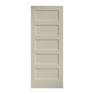 EightDoors 80" x 24"x 1-3/4" 5-Panel Shaker White Primed Solid Wood Core Door