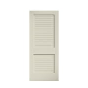 EightDoors 80" x 24" x 1-3/8" 2-Panel Flat Louver White Prefinished Solid Wood Core Interior Slab Door