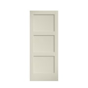 EightDoors 80" x 24" x 1-3/8" 3-Panel Equal Shaker White Primed Solid Wood Core Interior Slab Door