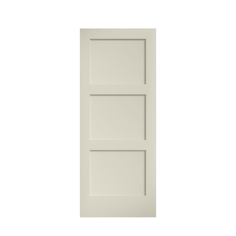 30 in. x 80 in. 3-Panel Equal Primed White Shaker Solid Core Wood Interior Door Slab 30 in. x 80 in. 3-Panel Equal Primed White Shaker Solid Core Wood Interior Door Slab