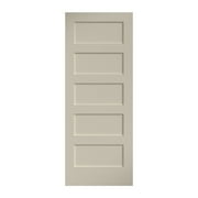 EightDoors 80" x 24" x 1-3/8" 5-Panel Shaker White Primed Solid Wood Core Interior Slab Door