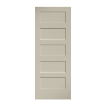 EightDoors 80" x 24" x 1-3/8" 5-Panel Shaker White Primed Solid Wood Core Interior Slab Door