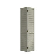 EightDoors 80" x 24" x 1" Flat Louver Grey Prefinished Pine Wood Interior Bifold Door with Hardware Included