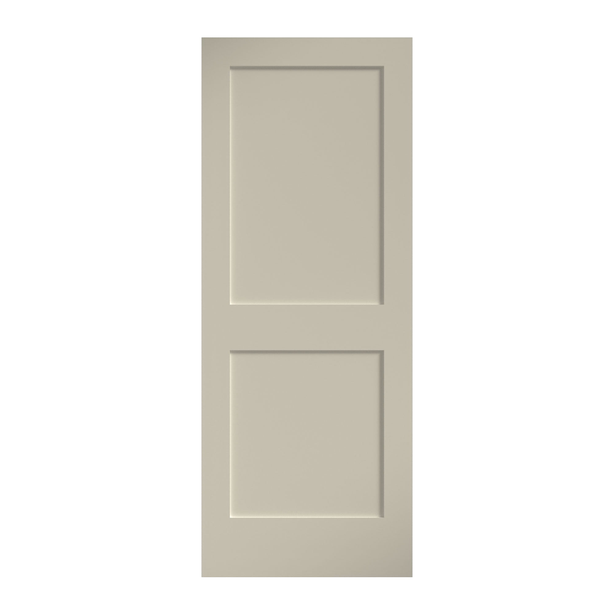 EightDoors 80" x 28" x 1-3/8" 2-Panel Shaker White Primed Solid Wood Core Interior Slab Door