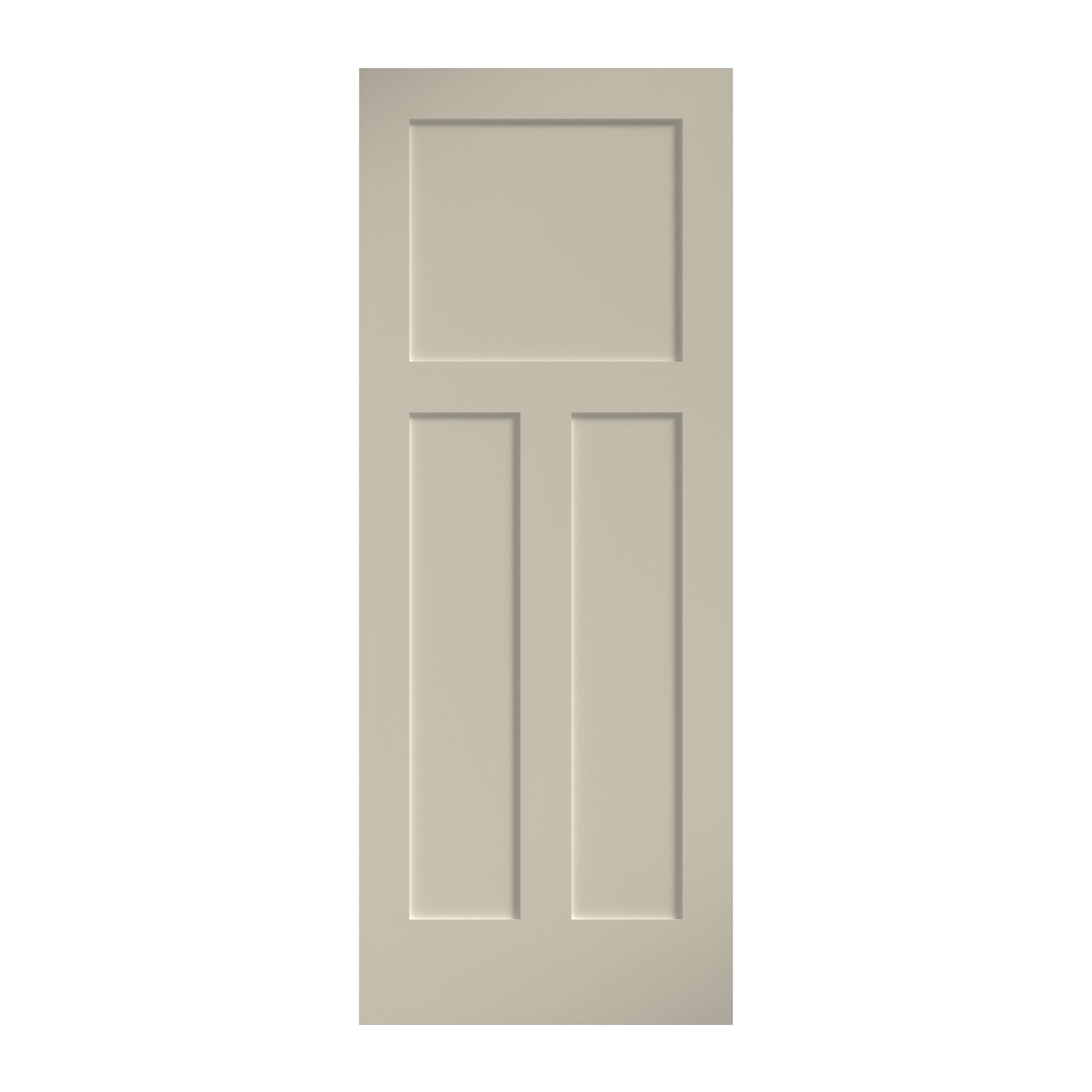 EightDoors 80" x 28" x 1-3/8" 3-Panel Craftsman Shaker White Primed Solid Wood Core Interior Slab Door
