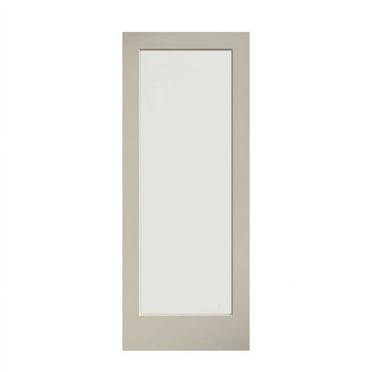 EightDoors 80" x 30" 1-Lite French Clear Glass White Prefinished Solid Wood Core Door