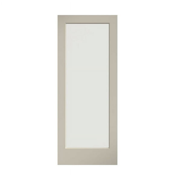 EightDoors 80" x 30" 1-Lite French Clear Glass White Prefinished Solid Wood Core Door