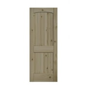 EightDoors 80" x 30" 2 Panel V-Grooved Arch Top Knotty Pine Unfinished Solid Wood Core Door