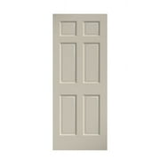EightDoors 80" x 30" 6 Panel White Primed Solid Wood Core Door