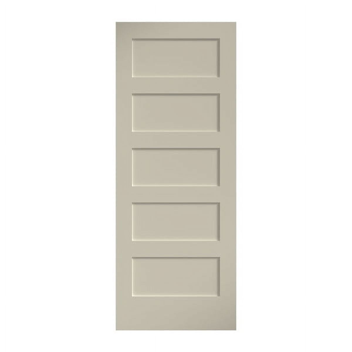 EightDoors 80" x 30"x 1-3/4" 5-Panel Shaker White Primed Solid Wood Core Door