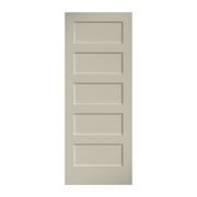EightDoors 80" x 30" x 1-3/8" 5-Panel Shaker White Primed Solid Wood Core Interior Slab Door