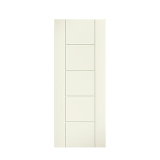 EightDoors 30-in x 80-in White Clear Glass Prefinished Pine Wood