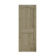 EightDoors 80" x 32" 2 Panel V-Grooved Arch Top Knotty Pine Unfinished Solid Wood Core Door