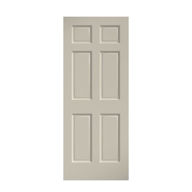 EightDoors 80" x 32" 6 Panel White Primed Solid Wood Core Door